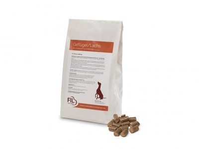 Hundefutter kalt gepresst Geflügel Lachs 5kg